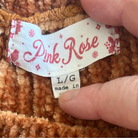 Pink Rose Women’s Cozy Rust Orange Crewneck Long Sleeve Chunky Sweater Size L - Picture 11 of 12